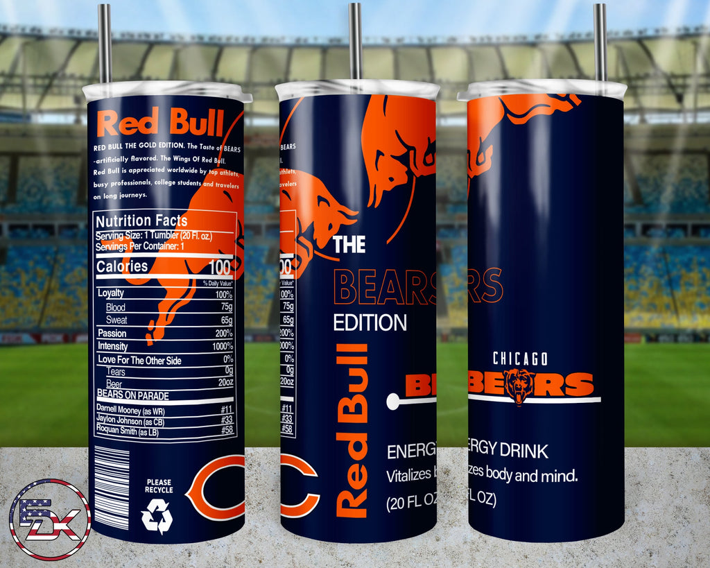 20oz Skinny Tumbler | NFL Red bull - Everydaykydex