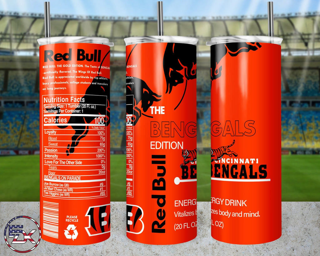 20oz Skinny Tumbler | NFL Red bull - Everydaykydex