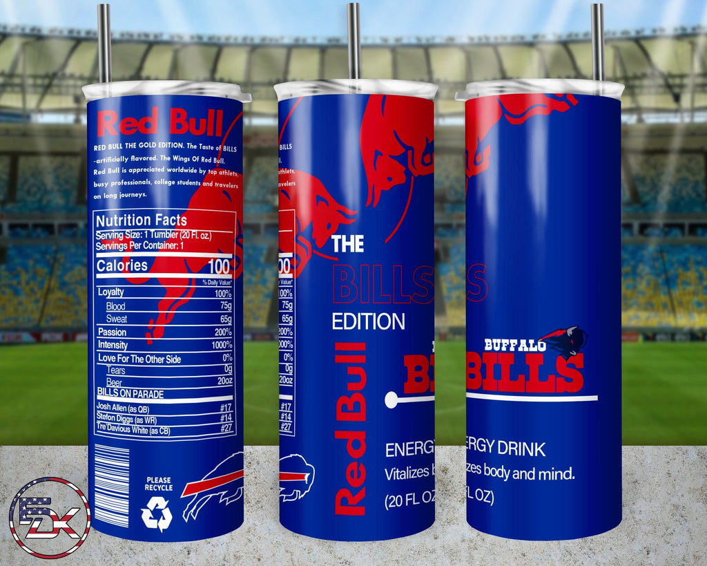 20oz Skinny Tumbler | NFL Red bull - Everydaykydex