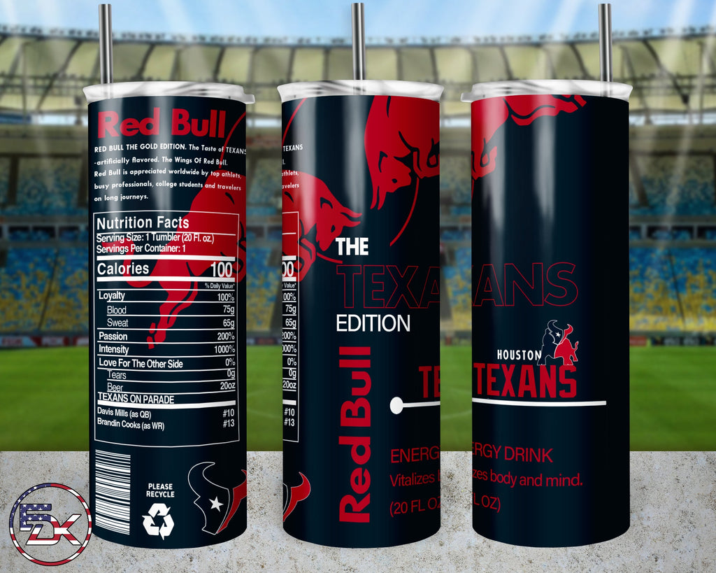 20oz Skinny Tumbler | NFL Red bull - Everydaykydex