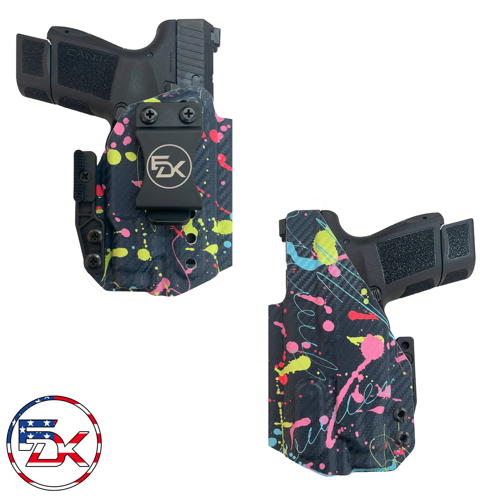 Canik Mete MC9 TLR7 sub TLR 7 Neon Splatter custom printed kydex inside the waistband iwb holster