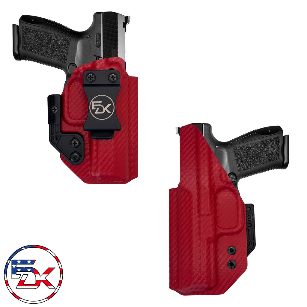 Canik TP9SF Elite IWB Inside the Waistband Carbon Fiber EMT Red Kydex Holster