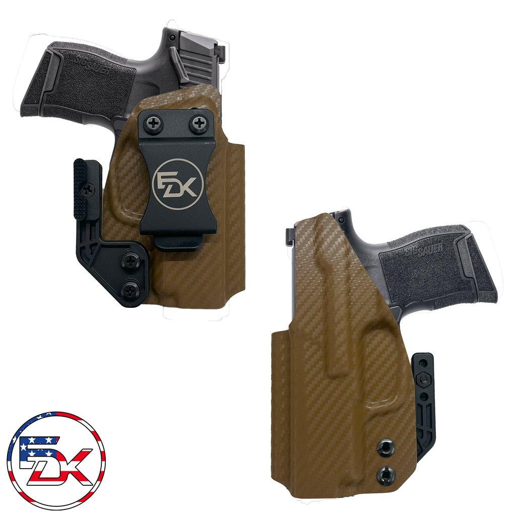 Sig Sauer P365 Open Ended CF Carbon Fiber Coyote Brown Kydex Inside the waistband IWB holster