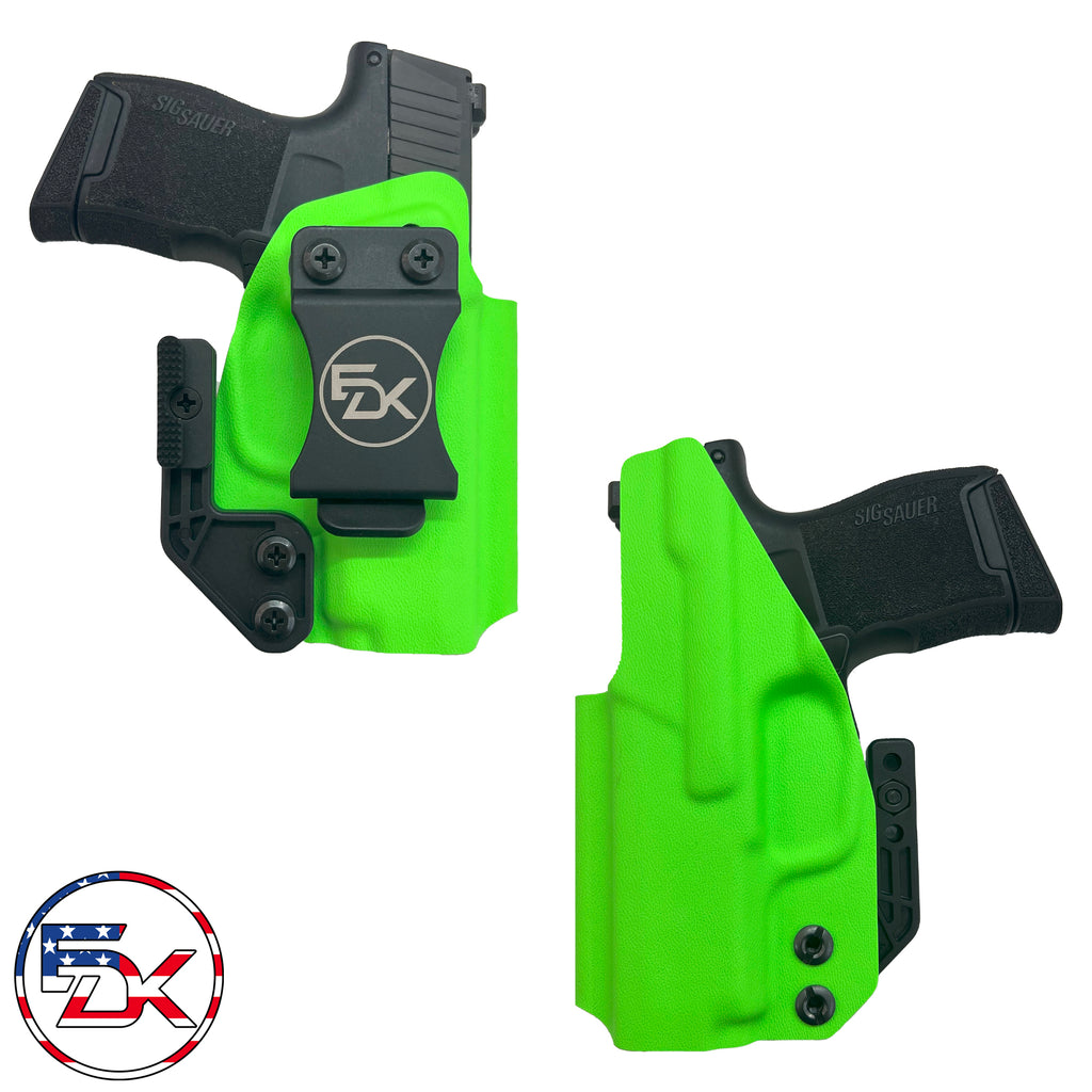 Sig Sauer P365 Open Ended Solid Color Zombie Green Kydex Inside the waistband IWB holster