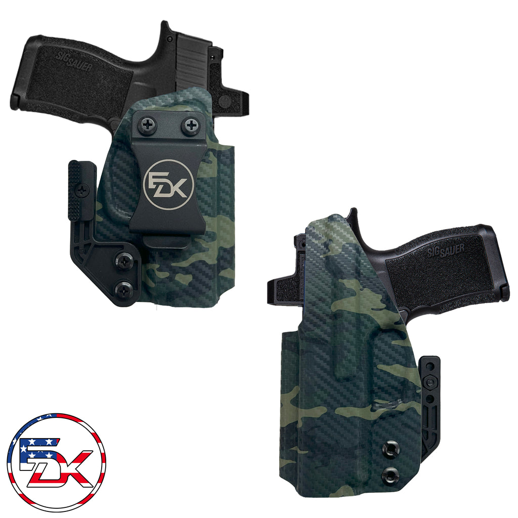 Sig Sauer P365 Open Ended custom printed camo camouflage Kydex Inside the waistband IWB holster