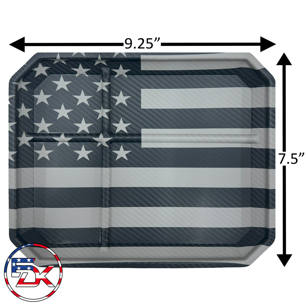 Carbon Fiber American Flag - Black - EDC Kydex Tray - Everydaykydex