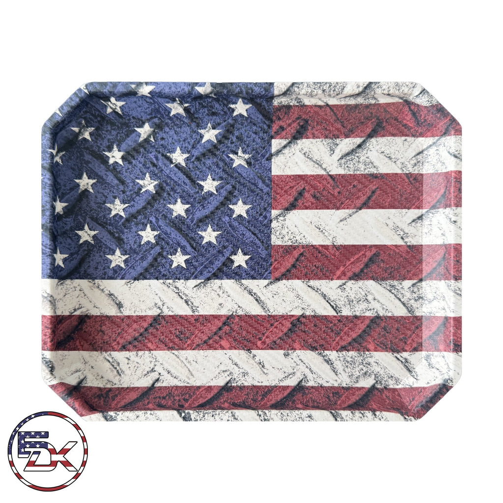 Carbon Fiber American Flag - Diamond Plate - EDC Kydex Tray - Everydaykydex