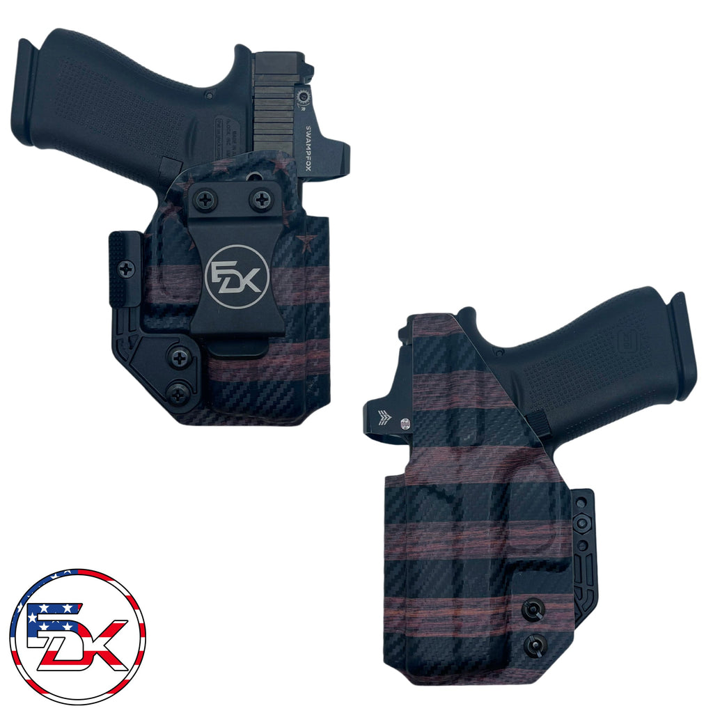 Carbon Fiber American Flag Wood Grain - Inside the Waistband (IWB) Holster - Everydaykydex