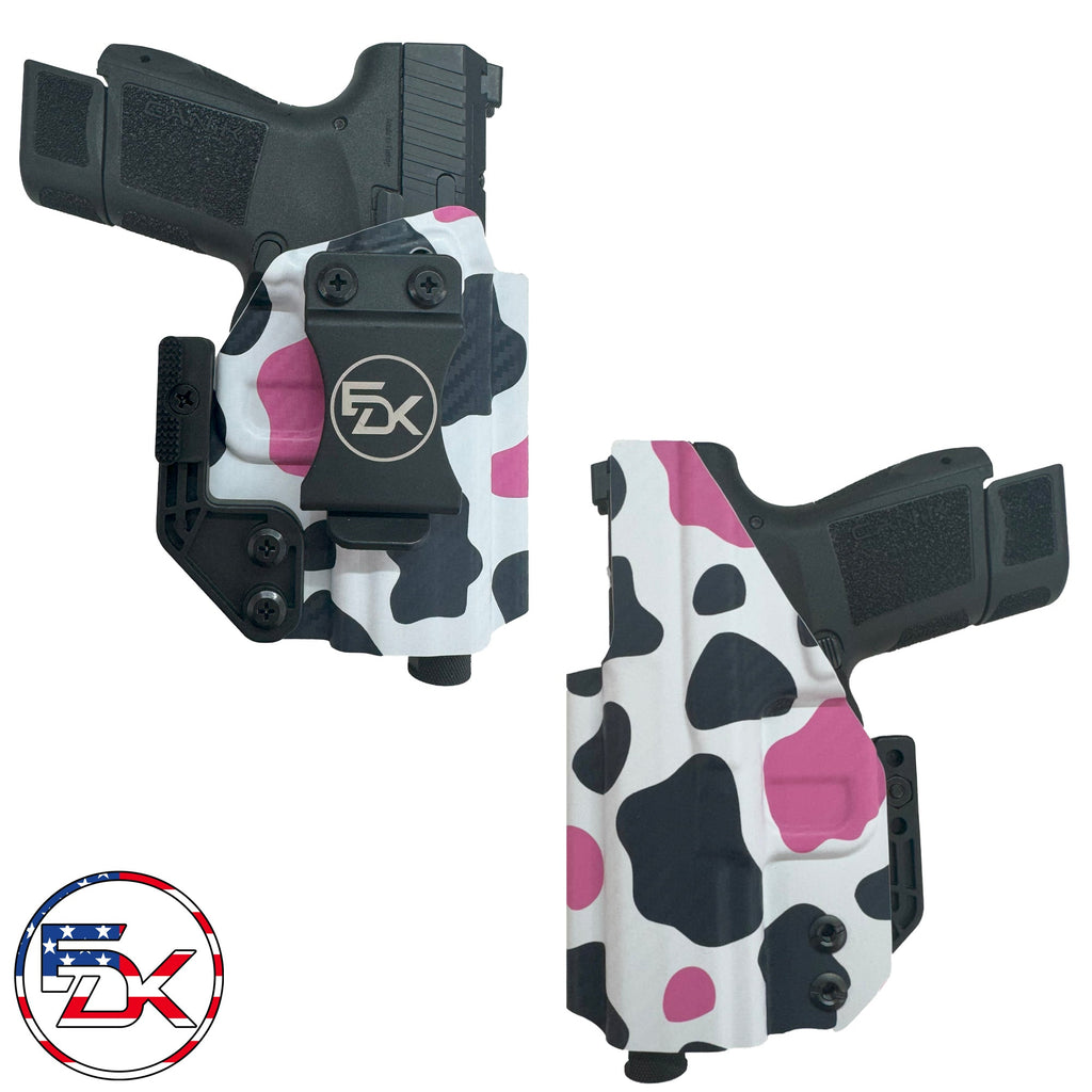 Carbon Fiber Black & Pink Cow - Inside the Waistband (IWB) Holster - Everydaykydex