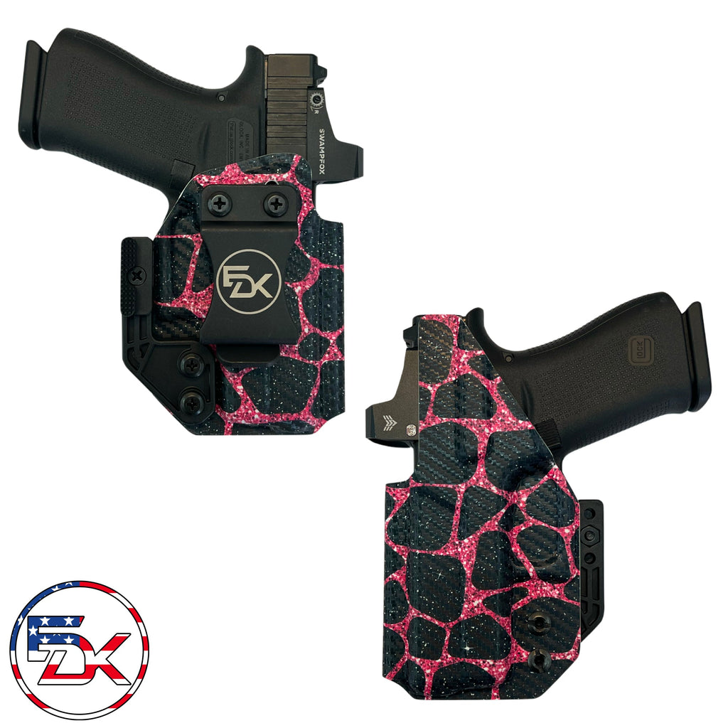 Carbon Fiber Giraffe - Black & Pink - Inside the Waistband (IWB) Holster - Everydaykydex