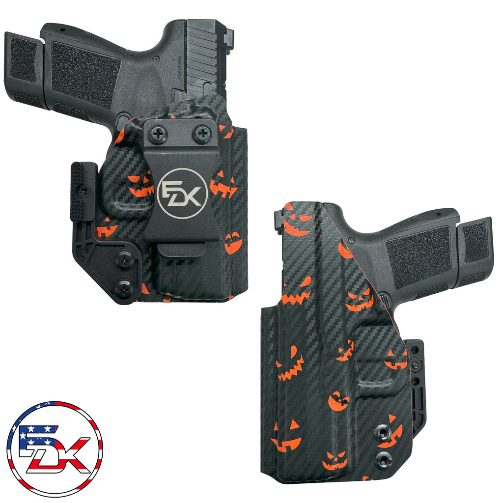 Carbon Fiber Halloween Pumpkins - Black - Inside the Waistband (IWB) Holster - Everydaykydex