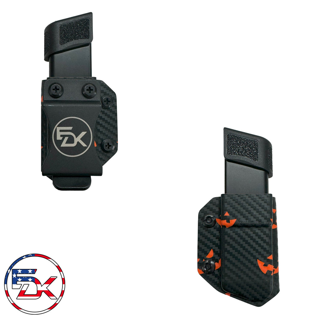 Carbon Fiber Halloween Pumpkins - Black - Inside the Waistband (IWB) kydex Mag Carriers - Everydaykydex