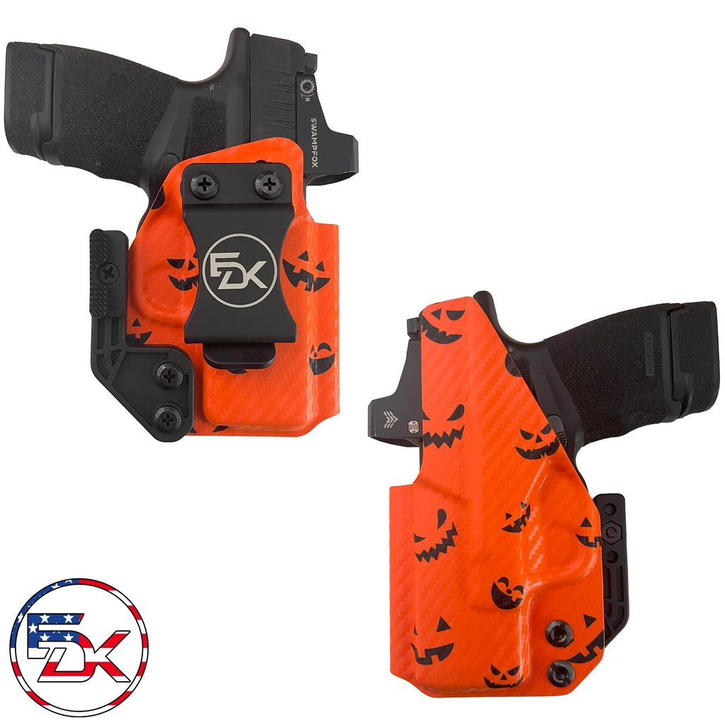 Carbon Fiber Halloween Pumpkins - Orange - Inside the Waistband (IWB) Holster - Everydaykydex