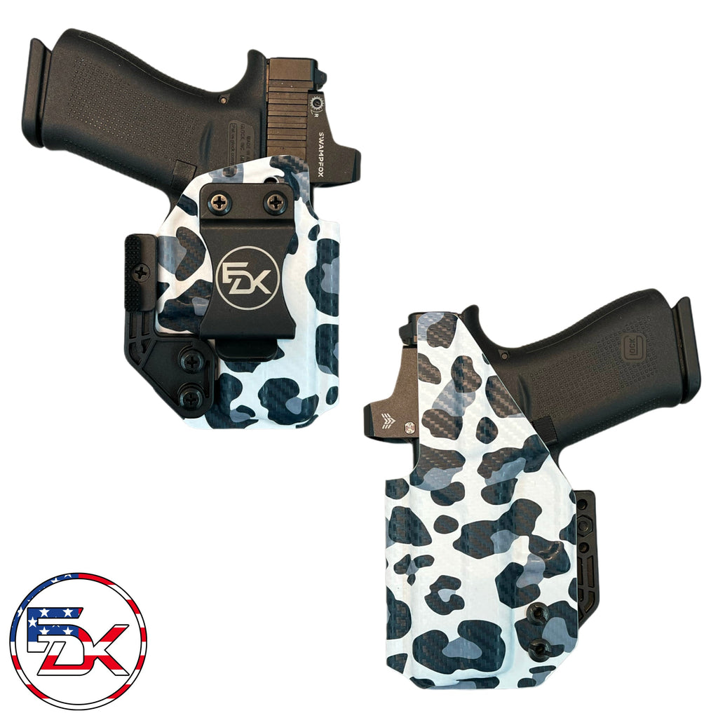 Carbon Fiber Leopard - Black & Gray - Inside the Waistband (IWB) Holster - Everydaykydex