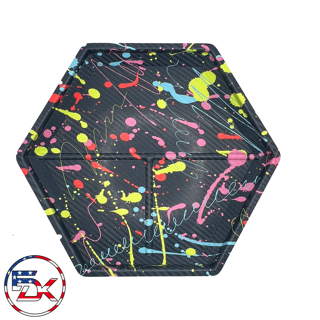 Carbon Fiber Neon Splatter - EDC Kydex Tray - Everydaykydex