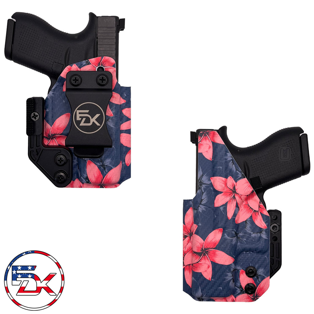 Carbon Fiber Pink Plumeria - Inside the Waistband (IWB) Holster - Everydaykydex