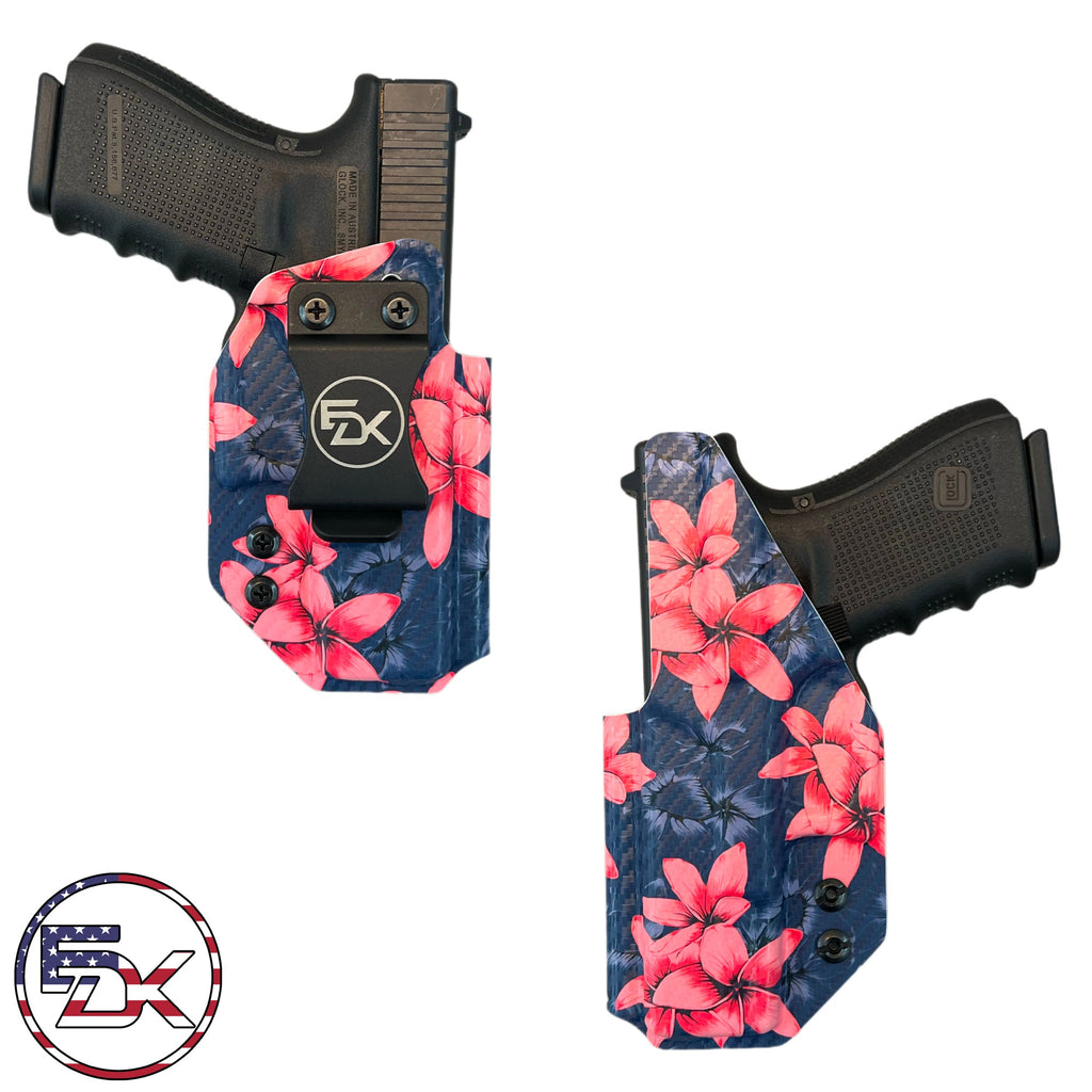 Carbon Fiber Pink Plumeria - Inside the Waistband (IWB) Holster - Everydaykydex