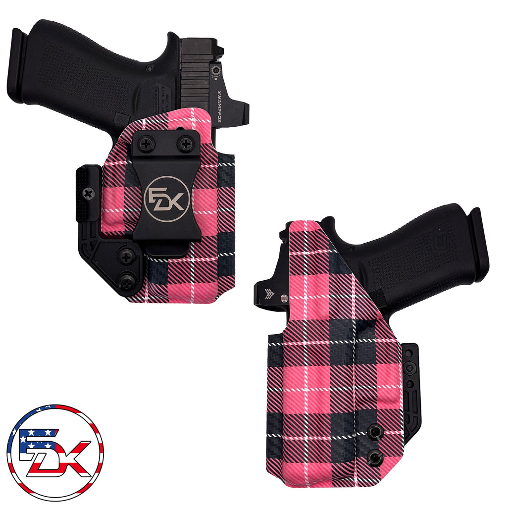 Carbon Fiber Plaid - Pink - Inside the Waistband (IWB) Holster - Everydaykydex