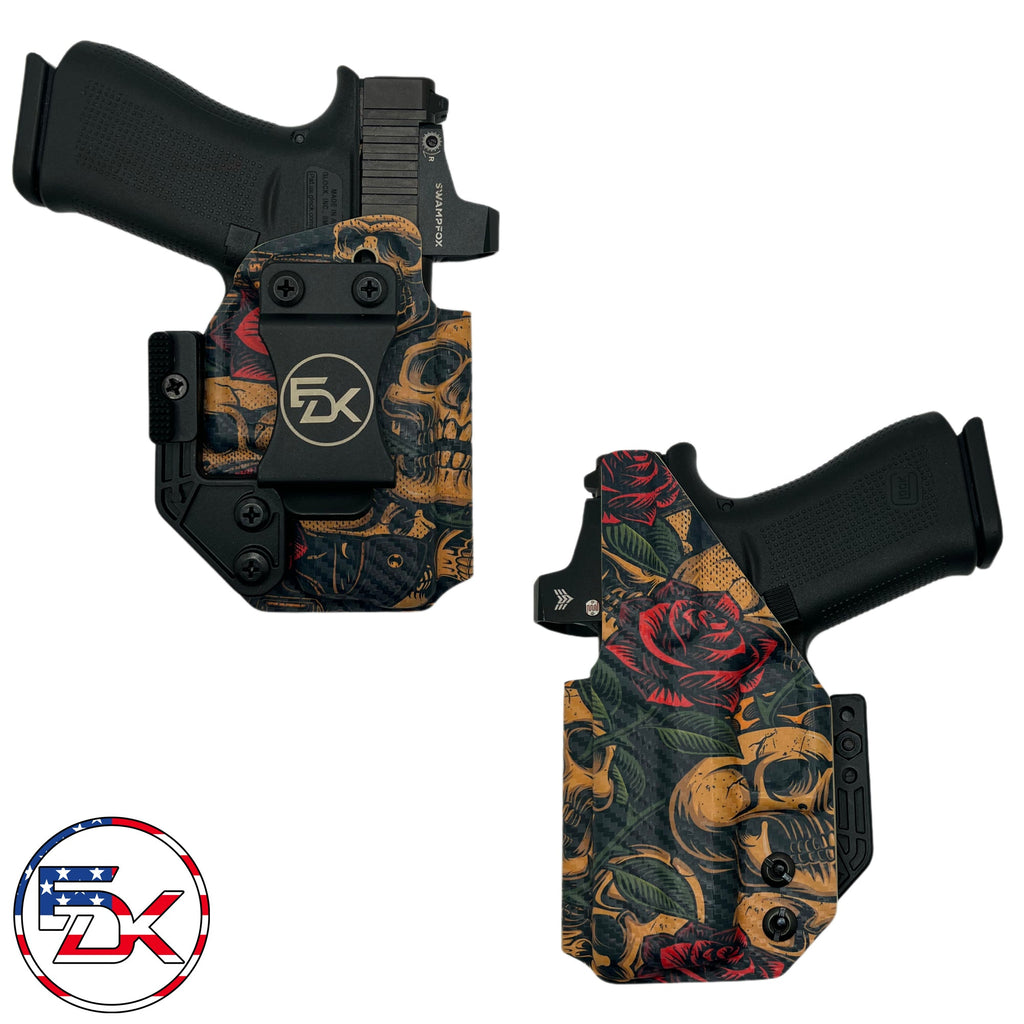 Carbon Fiber Skulls & Roses - Inside the Waistband (IWB) Holster - Everydaykydex