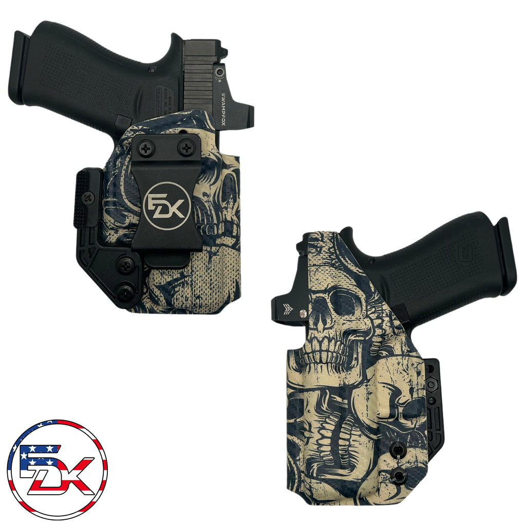 Carbon Fiber Skulls - Tan - Inside the Waistband (IWB) Holster - Everydaykydex