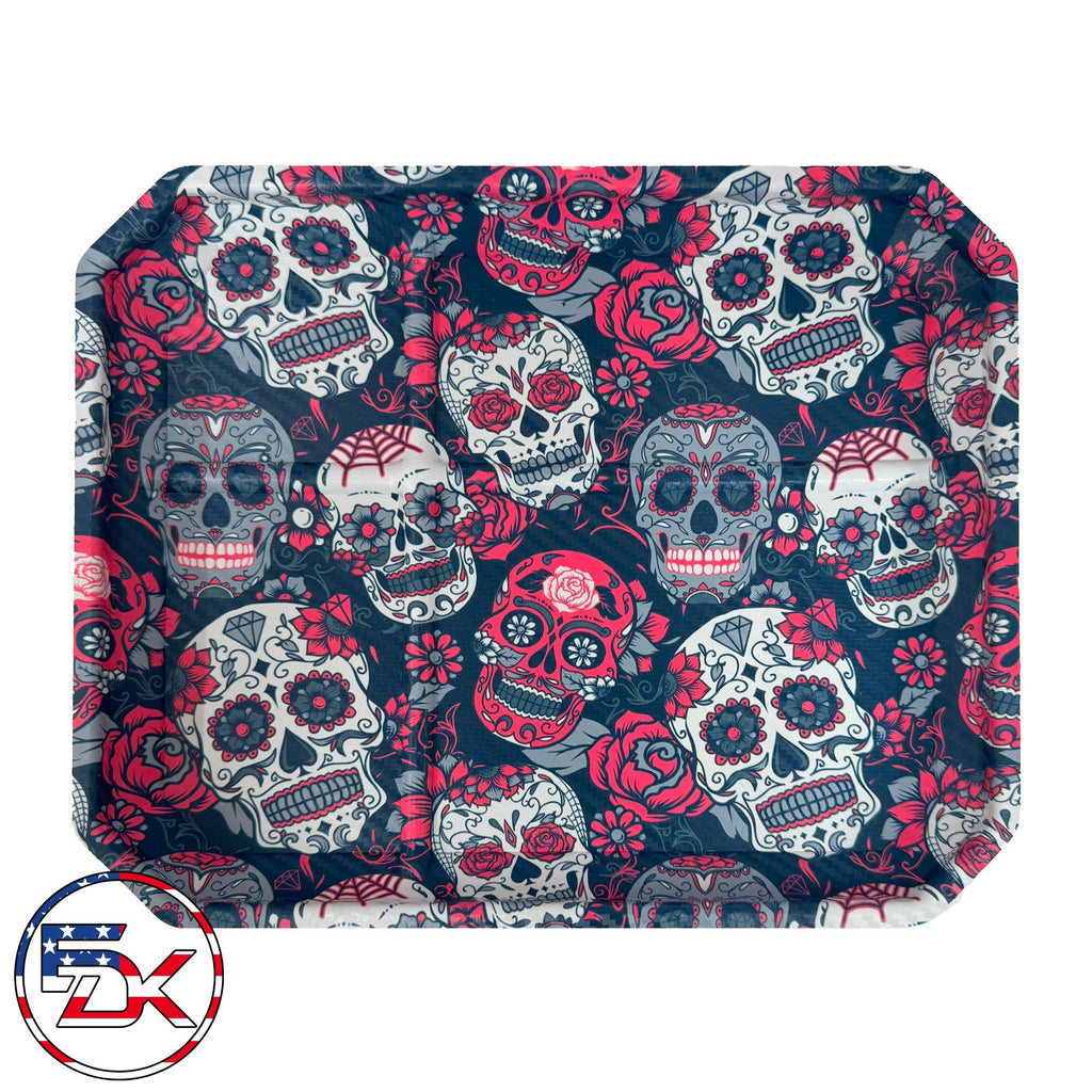 Carbon Fiber Sugar Skulls - Dark - EDC Kydex Tray - Everydaykydex