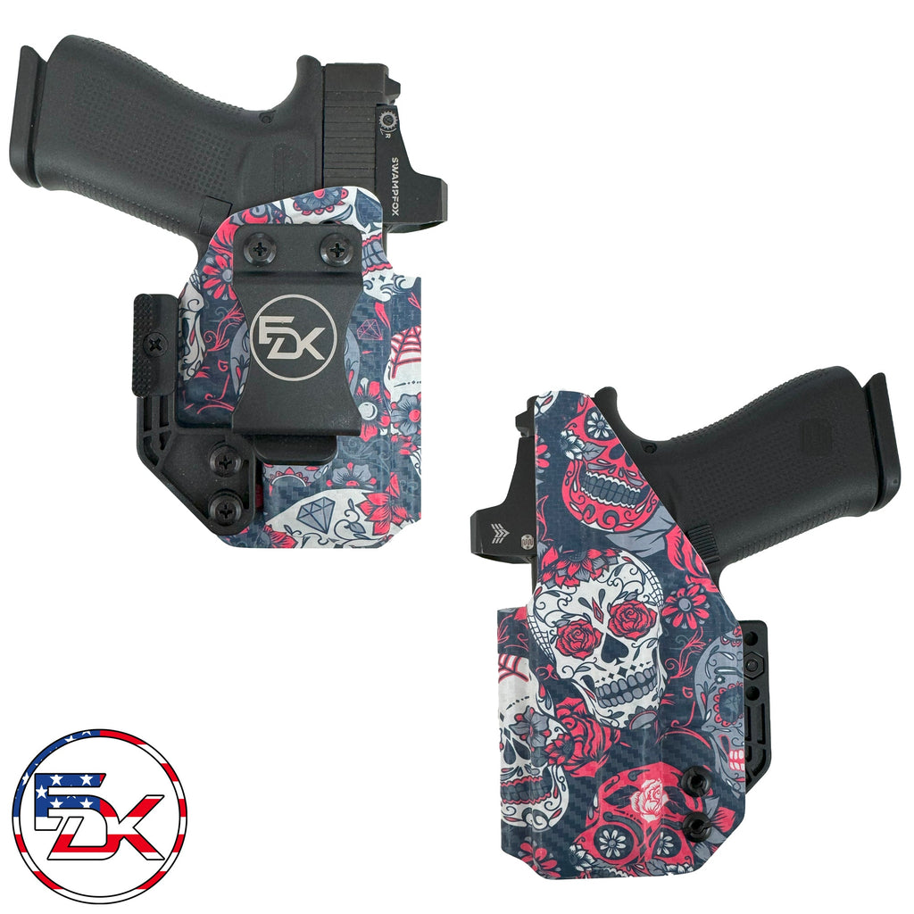 Carbon Fiber Sugar Skulls - Dark - Inside the Waistband (IWB) Holster - Everydaykydex