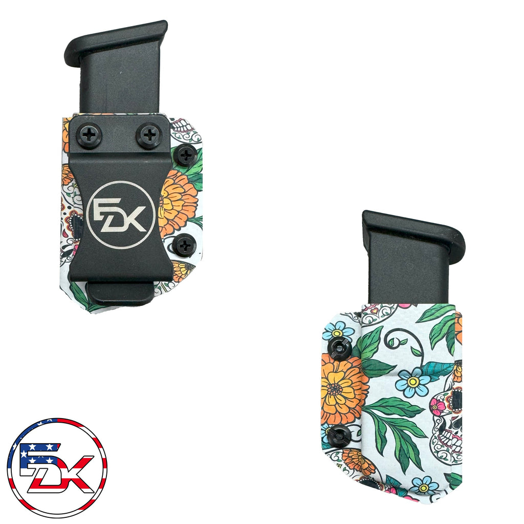 Carbon Fiber Sugar Skulls - White - Inside the Waistband (IWB) kydex Mag Carriers - Everydaykydex