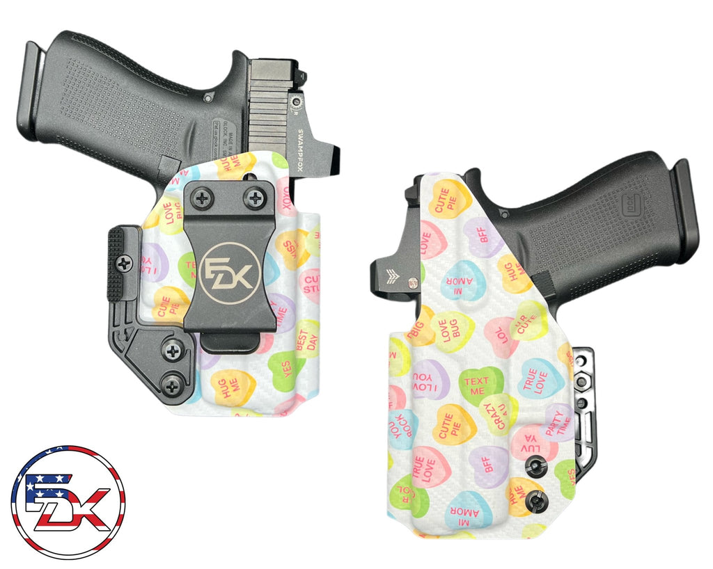 Carbon Fiber Valentines Day - Candy Hearts - Inside the Waistband (IWB) Holster - Everydaykydex