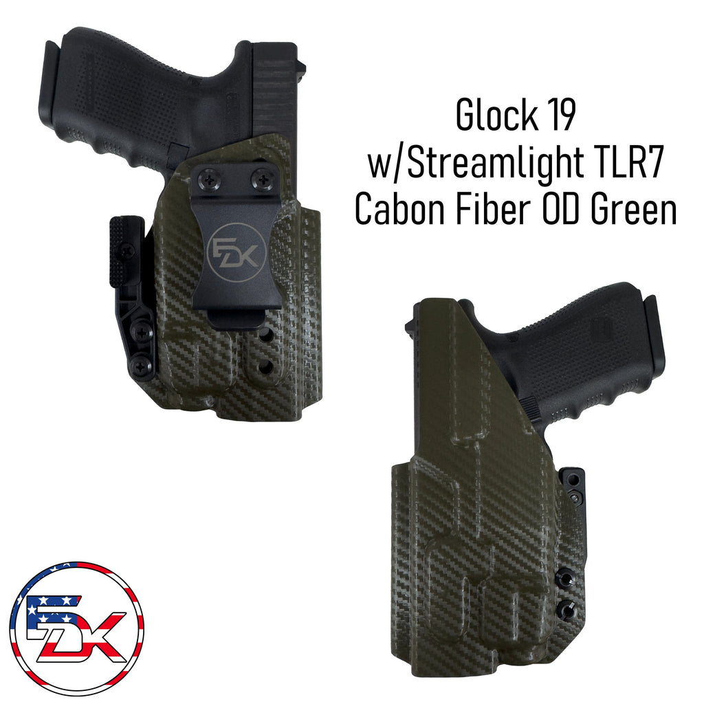 Glock 19 w/Streamlight TLR7/7a/7x (Open End) - Inside the Waistband (IWB) kydex Holsters. - Everydaykydex