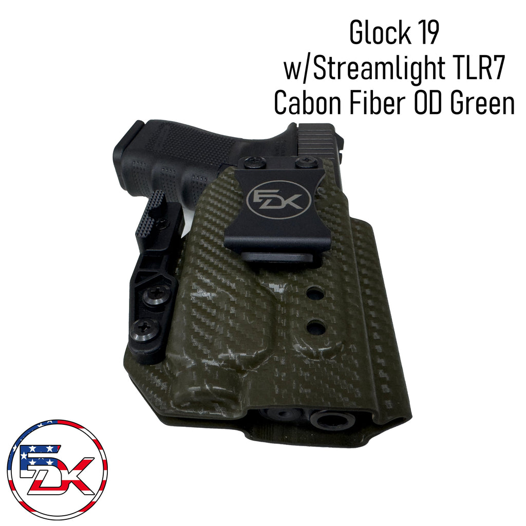 Glock 19 w/Streamlight TLR7/7a/7x (Open End) - Inside the Waistband (IWB) kydex Holsters. - Everydaykydex