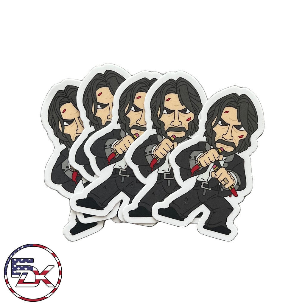 John Wick Cartoon Sticker - Everydaykydex